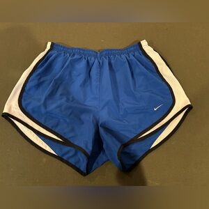 blue and white nike dri fit shorts size large